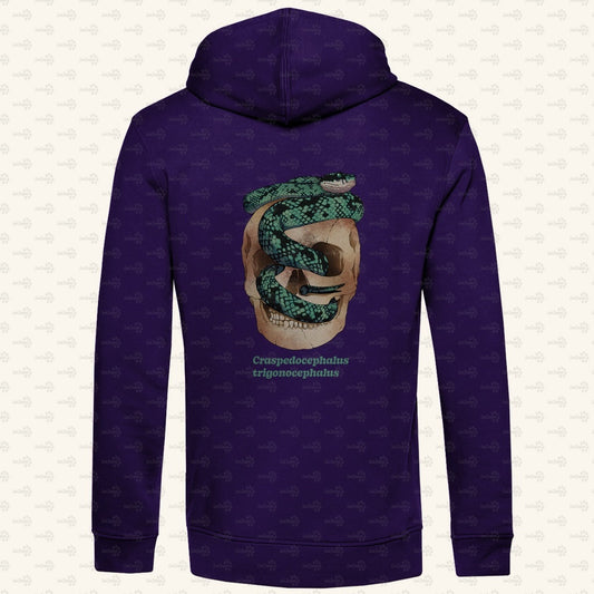 Herren Bio Hoodie mit Seitentaschen | Ceylon-Lanzenotter Craspedocephalus trigonocephalus