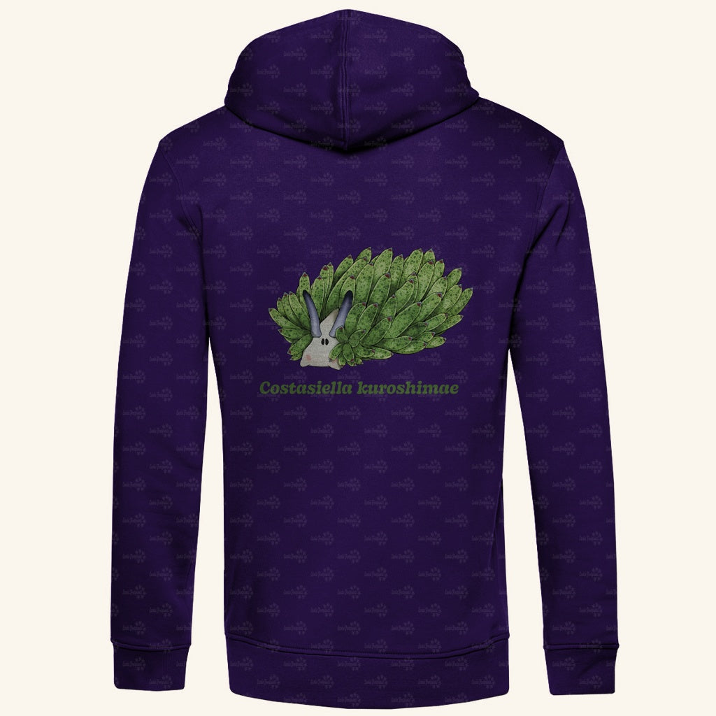 Herren Bio Hoodie mit Seitentaschen | Blattschaf Leafsheep Costasiella kuroshimae