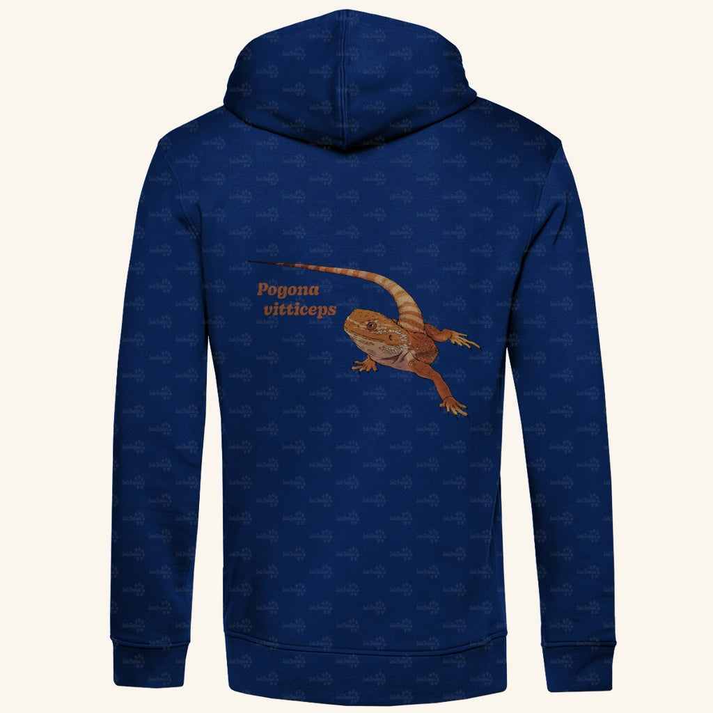 Herren Bio Hoodie mit Seitentaschen | Bartagame Bearded Dragon Pogona vitticeps