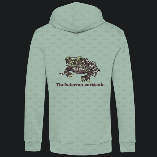 Herren Bio Hoodie mit Seitentaschen | Vietnamesische Moosfrosch Moosy Frog Theloderma corticale