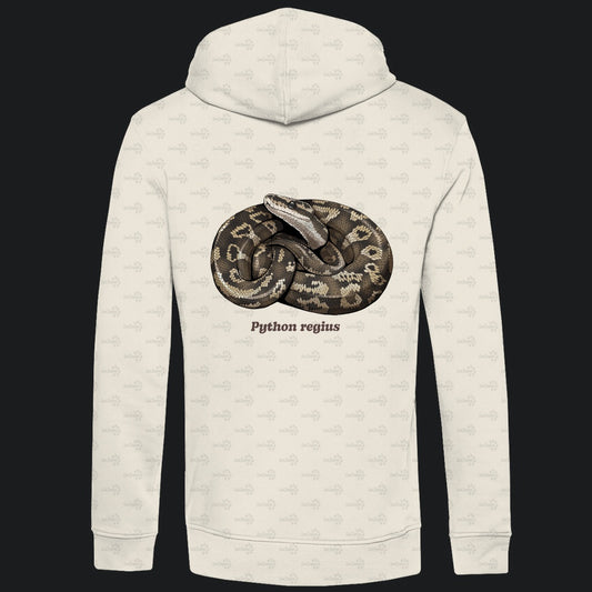 Herren Bio Hoodie mit Seitentaschen | Königspython Ballpython Python regius