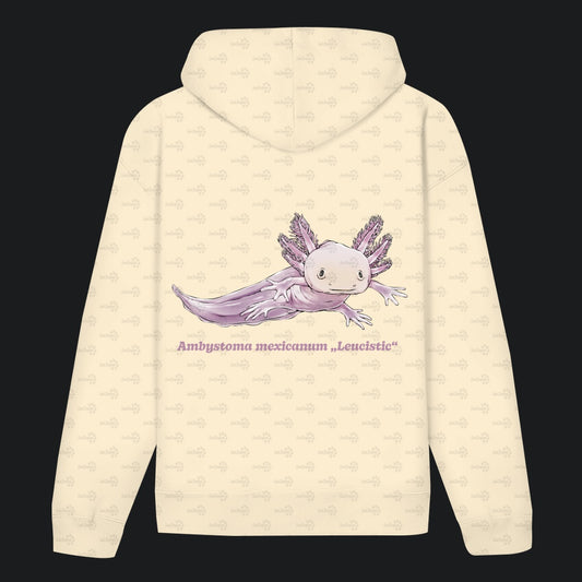 Unisex Bio Hoodie mit Bauchtasche | Axolotl Ambystoma mexicanum Leucistic