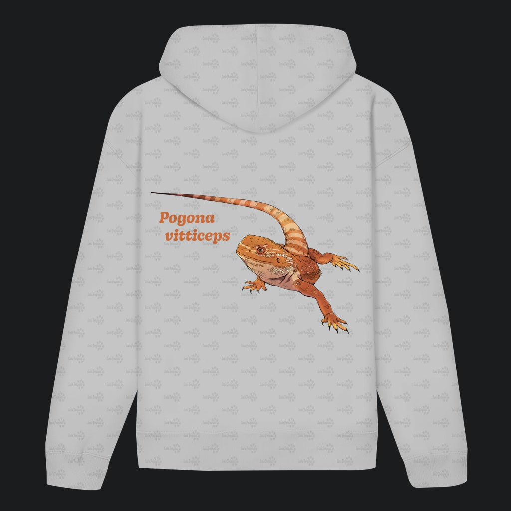 Unisex Bio Hoodie mit Bauchtasche | Bartagame Pogona vitticeps