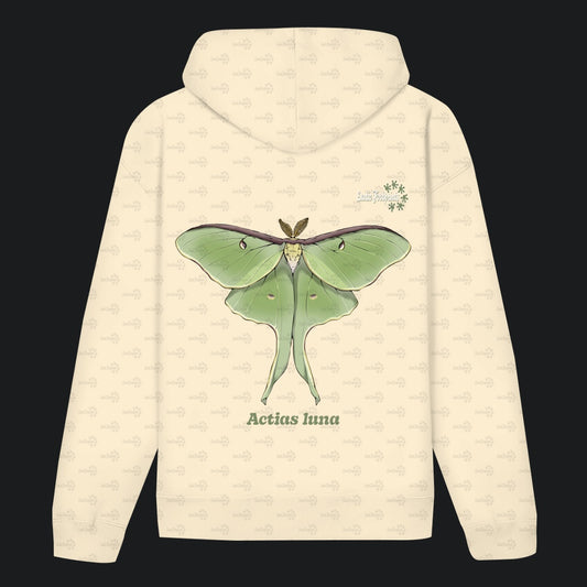 Unisex Bio Hoodie mit Bauchtasche | Mondmotte Luna Moth Actias luna