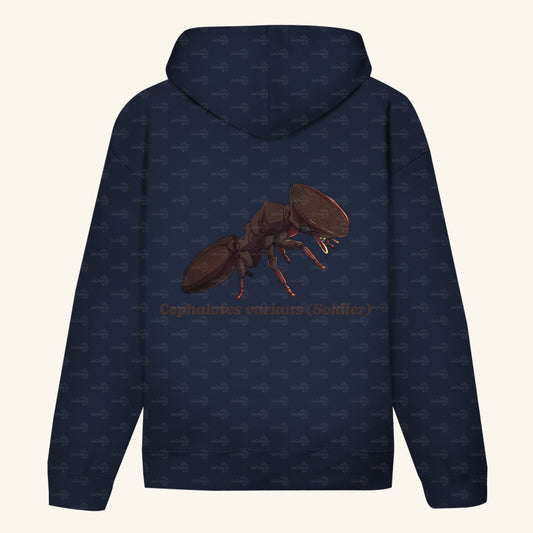 Unisex Bio Hoodie mit Bauchtasche | Schildkrötenameise Cephalotes varians soldier