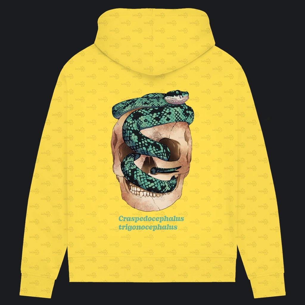 Damen Bio Hoodie mit Seitentaschen | Ceylon-Lanzenotter Craspedocephalus trigonocephalus
