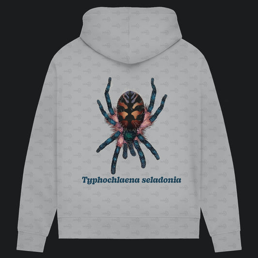 Damen Bio Hoodie mit Seitentaschen | Brasilianische Juwelvogelspinne Typhochlaena seladonia