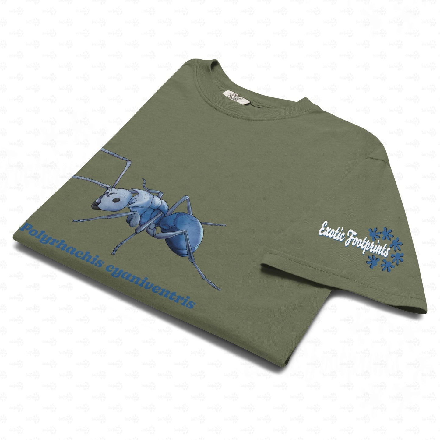Dunkles Schweres Unisex-T-Shirt | | Blau schillernde Schuppenameise ( Polyrhachis cyaniventris )