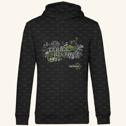 Herren Bio Hoodie mit Seitentaschen | Schriftzug Terraristik Grau Grün