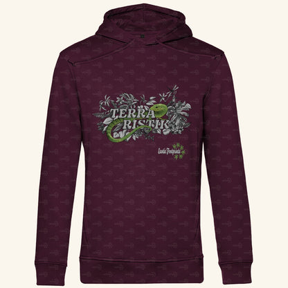 Herren Bio Hoodie mit Seitentaschen | Schriftzug Terraristik Grau Grün