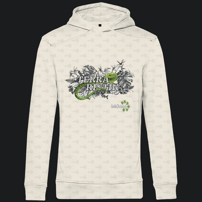 Herren Bio Hoodie mit Seitentaschen | Schriftzug Terraristik Grau Grün
