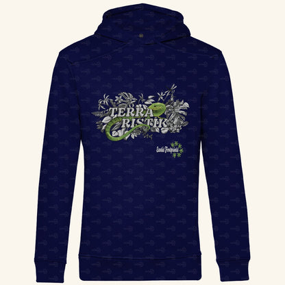 Herren Bio Hoodie mit Seitentaschen | Schriftzug Terraristik Grau Grün
