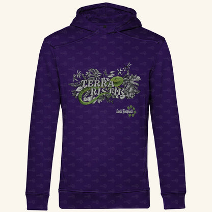 Herren Bio Hoodie mit Seitentaschen | Schriftzug Terraristik Grau Grün