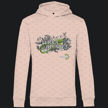 Herren Bio Hoodie mit Seitentaschen | Schriftzug Terraristik Grau Grün