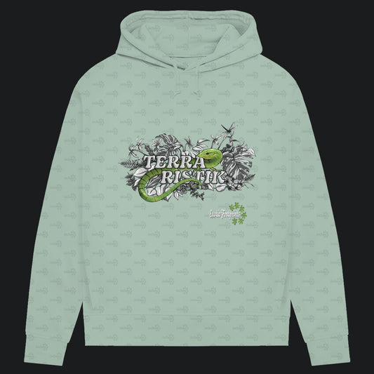 Damen Bio Hoodie mit Seitentaschen | Terraristik Grau Grün