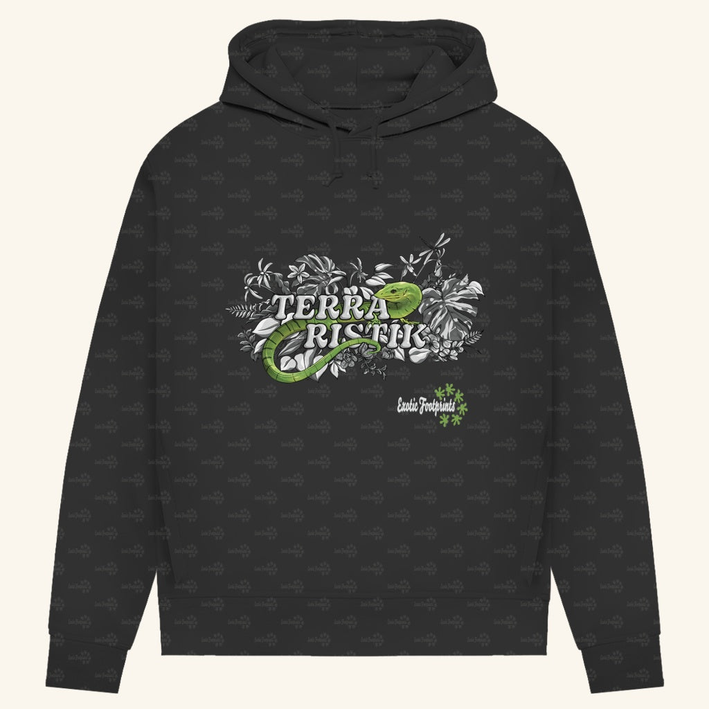 Damen Bio Hoodie mit Seitentaschen | Terraristik Grau Grün