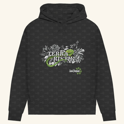 Damen Bio Hoodie mit Seitentaschen | Terraristik Grau Grün