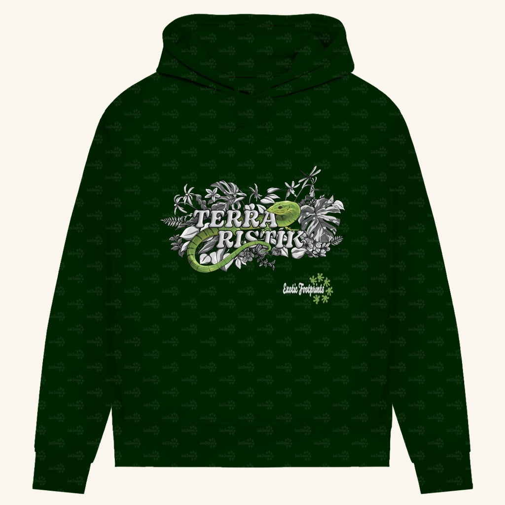 Damen Bio Hoodie mit Seitentaschen | Terraristik Grau Grün
