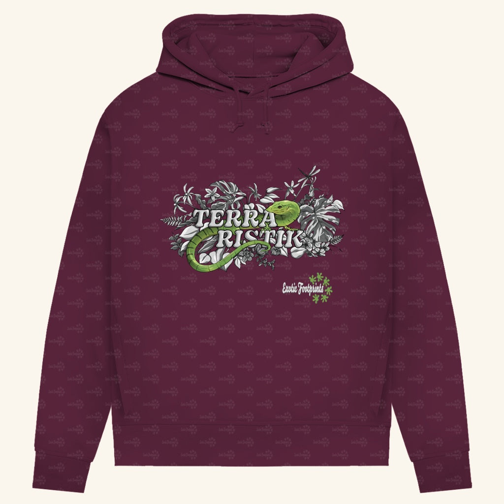 Damen Bio Hoodie mit Seitentaschen | Terraristik Grau Grün