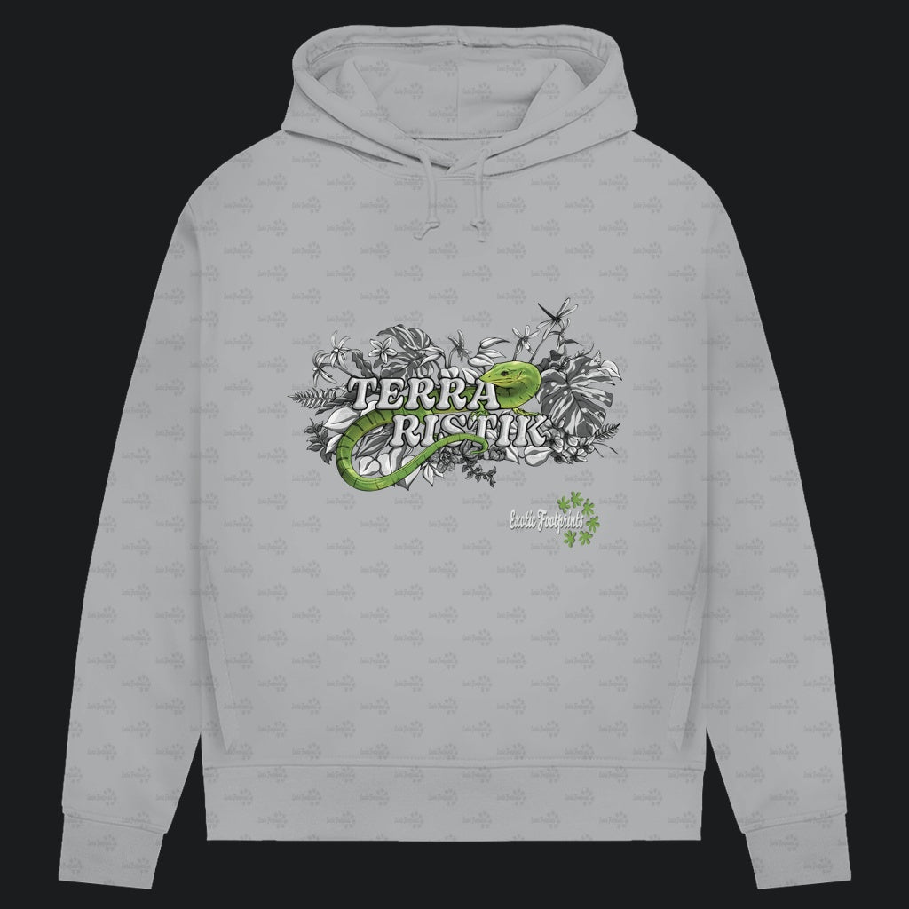 Damen Bio Hoodie mit Seitentaschen | Terraristik Grau Grün