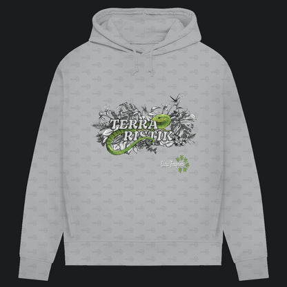 Damen Bio Hoodie mit Seitentaschen | Terraristik Grau Grün