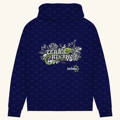 Damen Bio Hoodie mit Seitentaschen | Terraristik Grau Grün