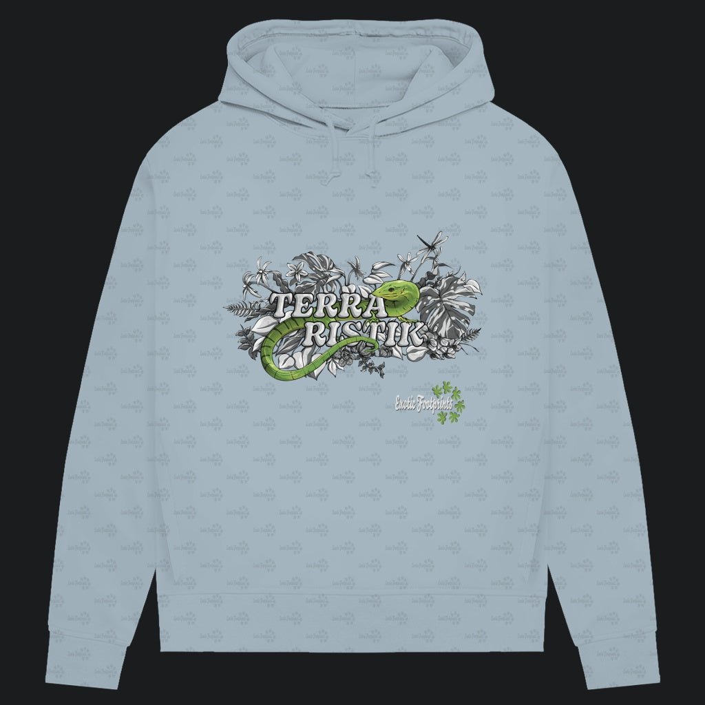 Damen Bio Hoodie mit Seitentaschen | Terraristik Grau Grün