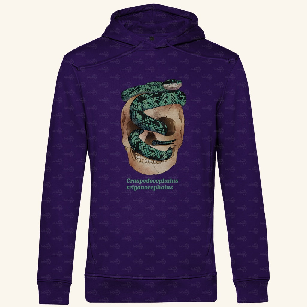 Herren Bio Hoodie Ceylon-Lanzenotter  Craspedocephalus trigonocephalus