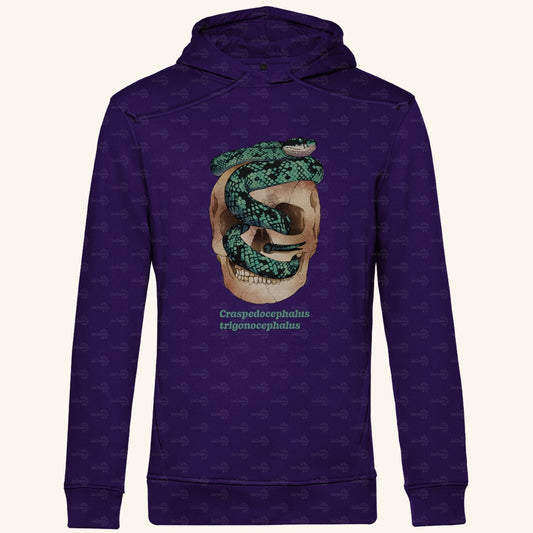 Herren Bio Hoodie Ceylon-Lanzenotter  Craspedocephalus trigonocephalus