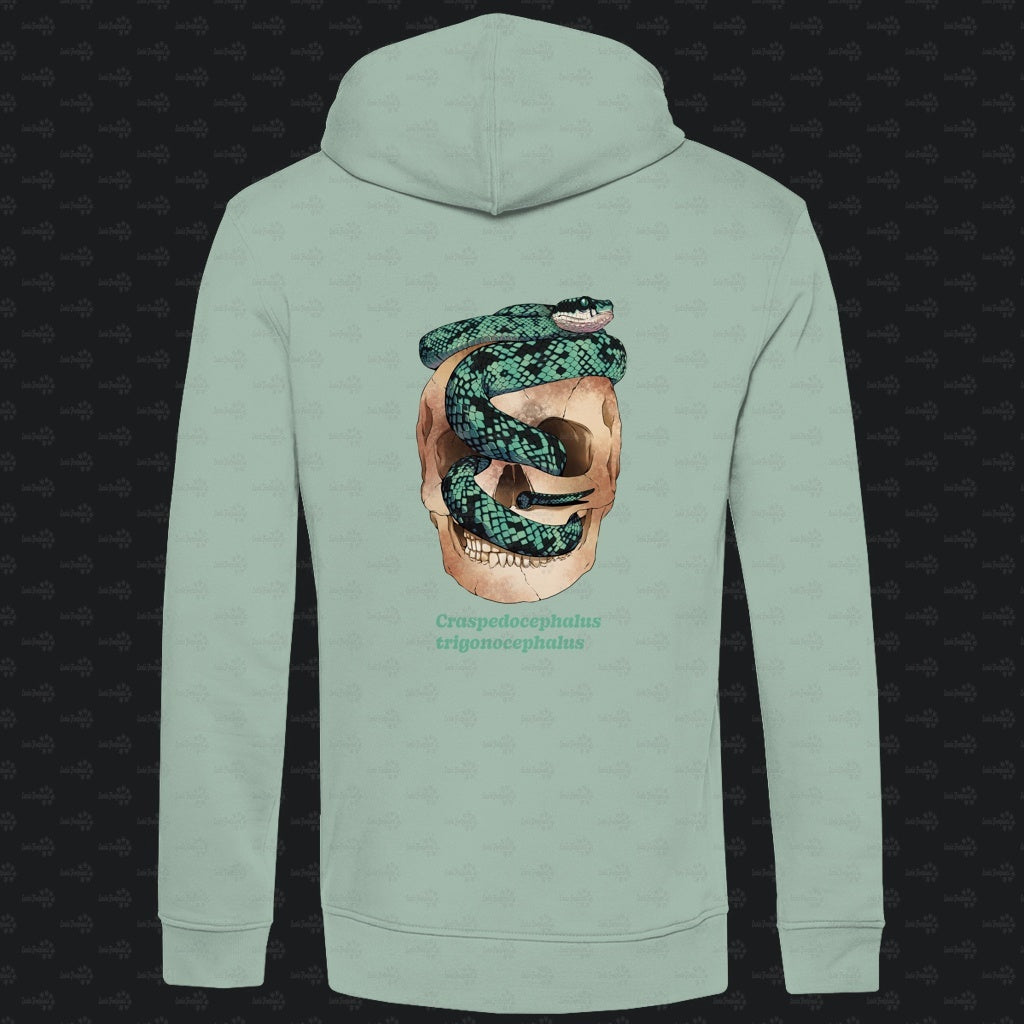 Herren Bio Hoodie  mit Seitentaschen | Ceylon-Lanzenotter  Craspedocephalus trigonocephalus
