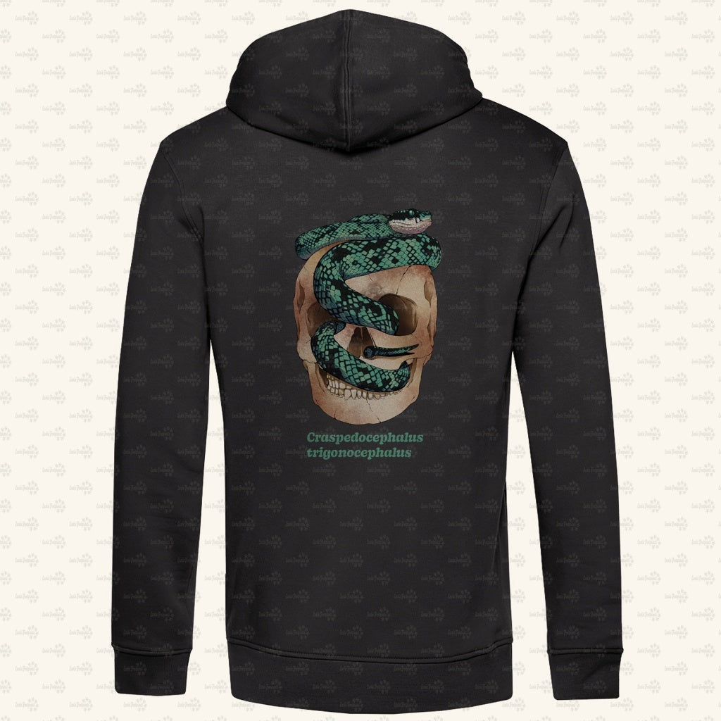Herren Bio Hoodie  mit Seitentaschen | Ceylon-Lanzenotter  Craspedocephalus trigonocephalus