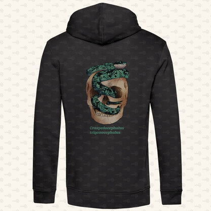 Herren Bio Hoodie  mit Seitentaschen | Ceylon-Lanzenotter  Craspedocephalus trigonocephalus