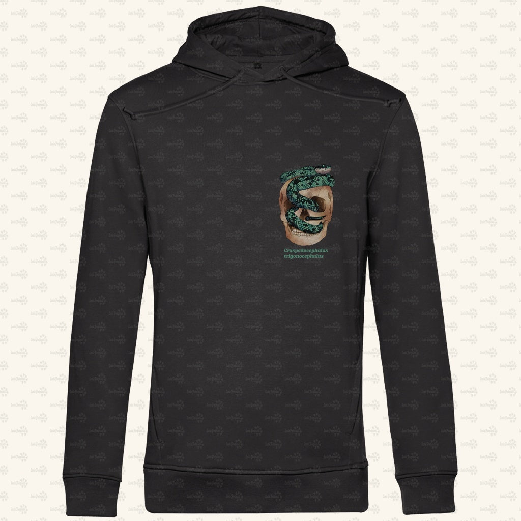 Herren Bio Hoodie  mit Seitentaschen | Ceylon-Lanzenotter  Craspedocephalus trigonocephalus