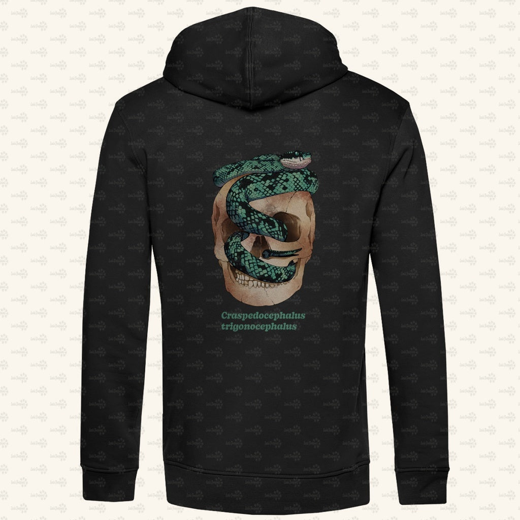 Herren Bio Hoodie  mit Seitentaschen | Ceylon-Lanzenotter  Craspedocephalus trigonocephalus