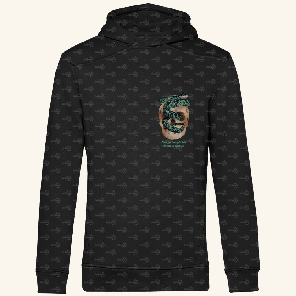 Herren Bio Hoodie  mit Seitentaschen | Ceylon-Lanzenotter  Craspedocephalus trigonocephalus