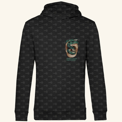Herren Bio Hoodie  mit Seitentaschen | Ceylon-Lanzenotter  Craspedocephalus trigonocephalus