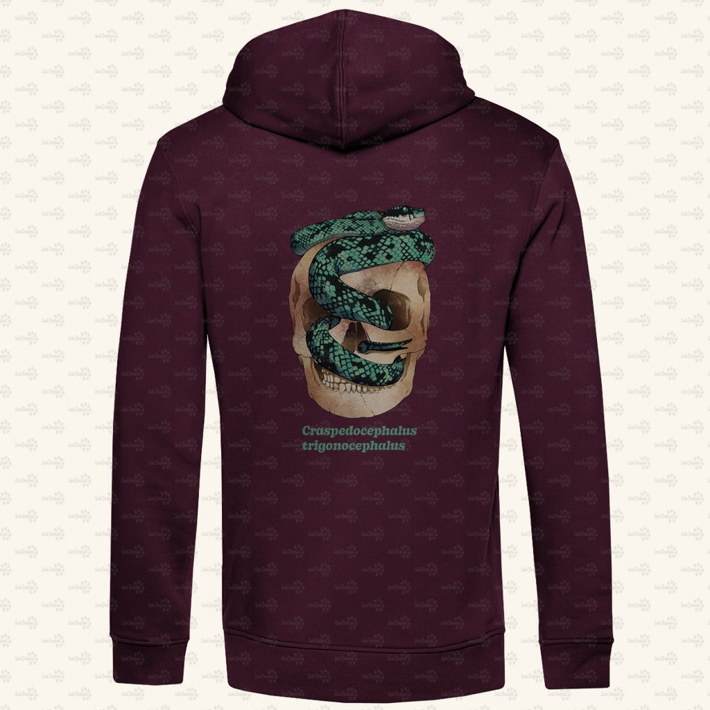 Herren Bio Hoodie  mit Seitentaschen | Ceylon-Lanzenotter  Craspedocephalus trigonocephalus