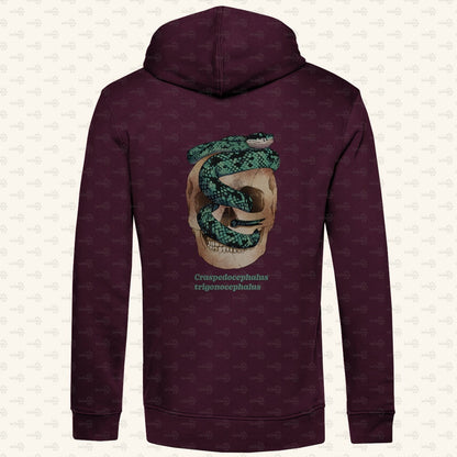 Herren Bio Hoodie  mit Seitentaschen | Ceylon-Lanzenotter  Craspedocephalus trigonocephalus