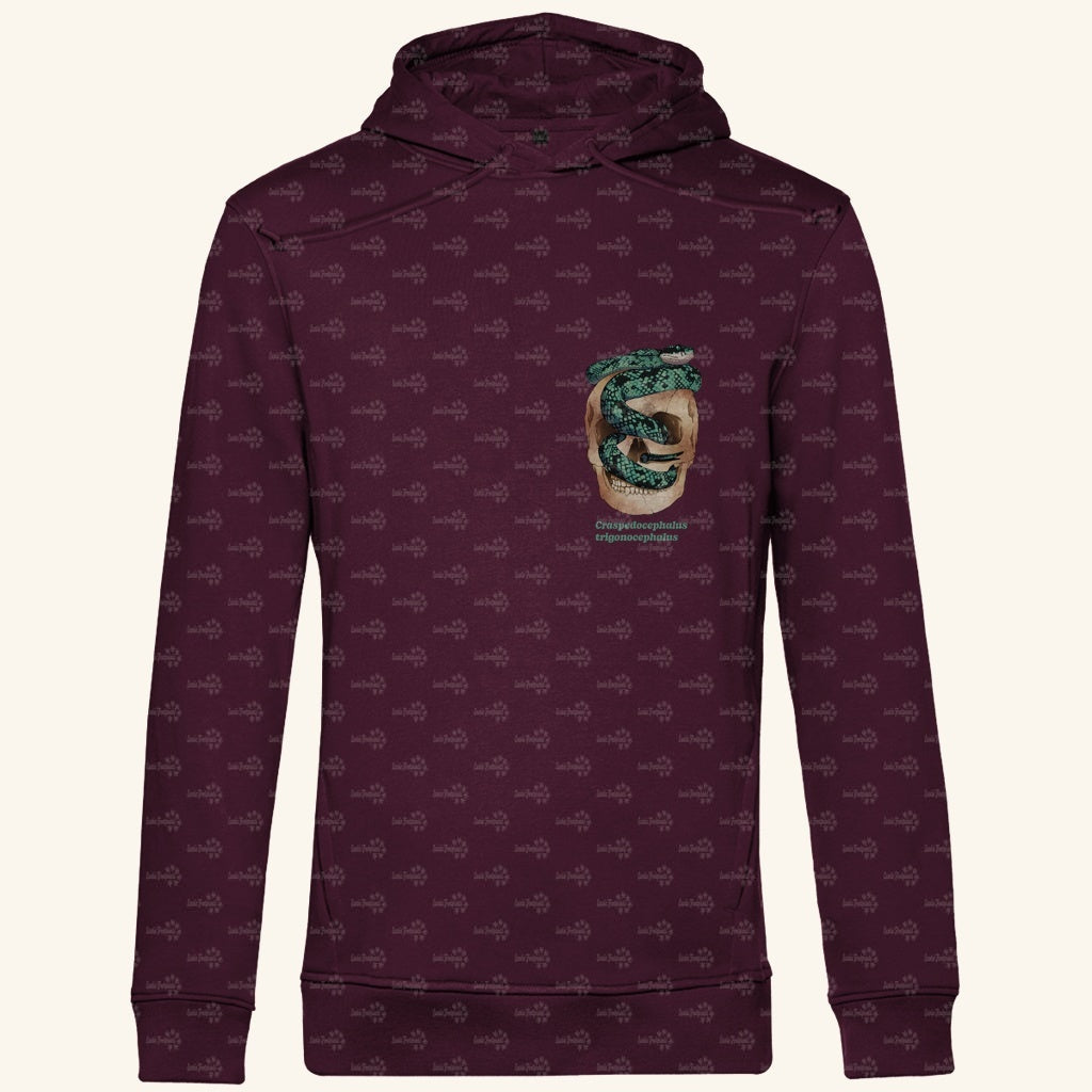 Herren Bio Hoodie  mit Seitentaschen | Ceylon-Lanzenotter  Craspedocephalus trigonocephalus