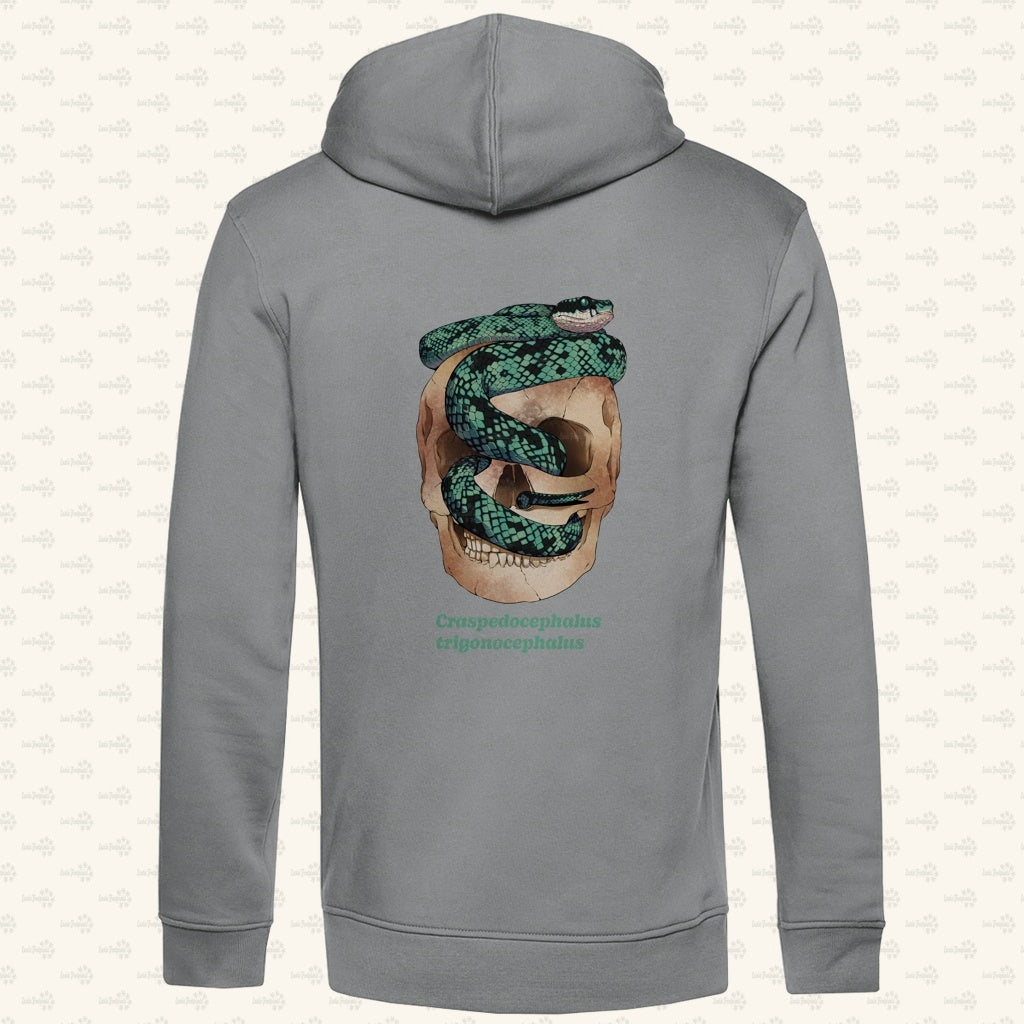 Herren Bio Hoodie  mit Seitentaschen | Ceylon-Lanzenotter  Craspedocephalus trigonocephalus