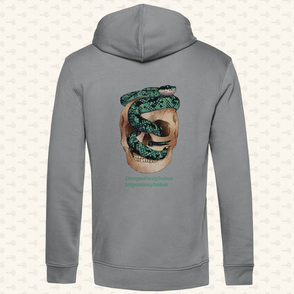 Herren Bio Hoodie  mit Seitentaschen | Ceylon-Lanzenotter  Craspedocephalus trigonocephalus