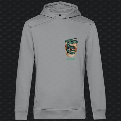 Herren Bio Hoodie  mit Seitentaschen | Ceylon-Lanzenotter  Craspedocephalus trigonocephalus