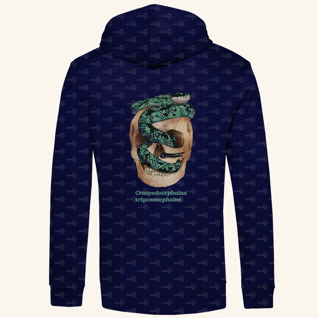 Herren Bio Hoodie  mit Seitentaschen | Ceylon-Lanzenotter  Craspedocephalus trigonocephalus
