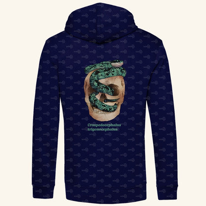 Herren Bio Hoodie  mit Seitentaschen | Ceylon-Lanzenotter  Craspedocephalus trigonocephalus