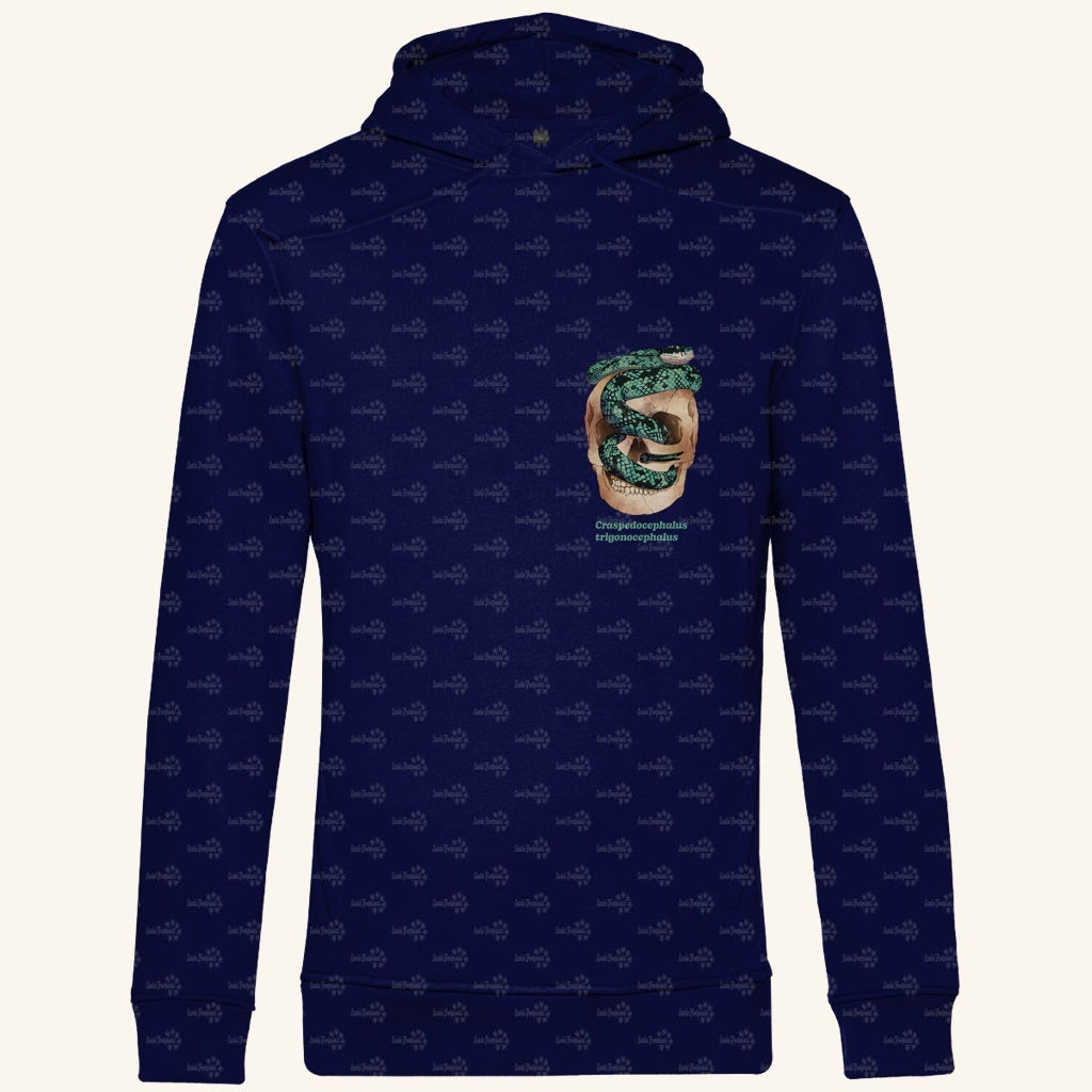 Herren Bio Hoodie  mit Seitentaschen | Ceylon-Lanzenotter  Craspedocephalus trigonocephalus