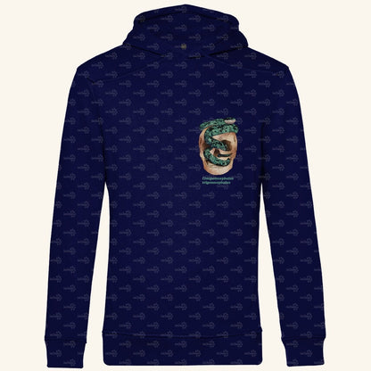 Herren Bio Hoodie  mit Seitentaschen | Ceylon-Lanzenotter  Craspedocephalus trigonocephalus