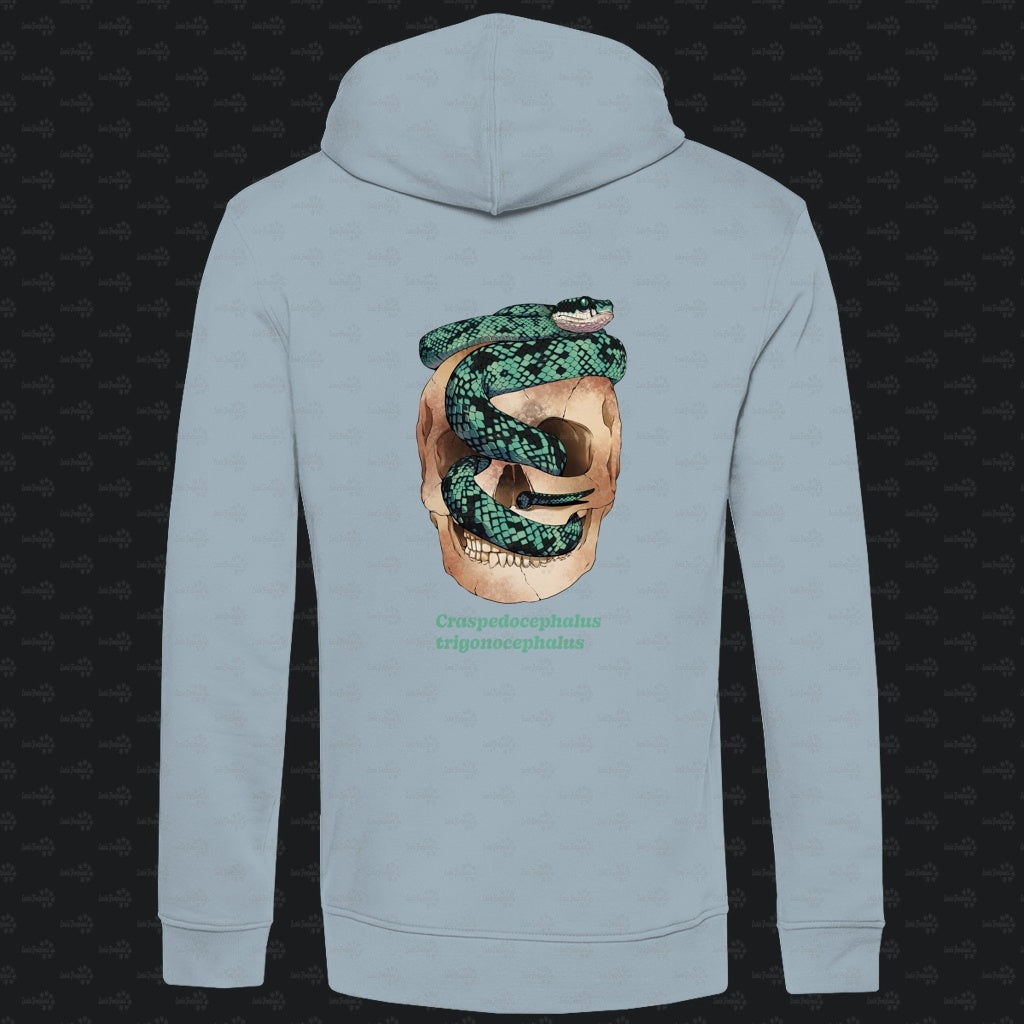 Herren Bio Hoodie  mit Seitentaschen | Ceylon-Lanzenotter  Craspedocephalus trigonocephalus