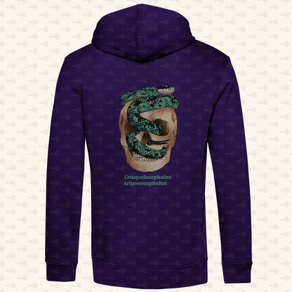 Herren Bio Hoodie  mit Seitentaschen | Ceylon-Lanzenotter  Craspedocephalus trigonocephalus