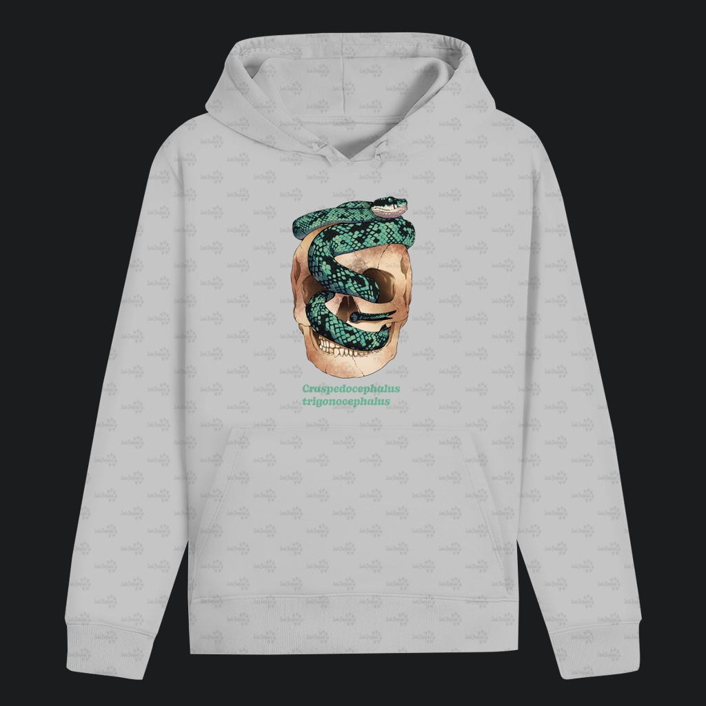 Unisex Bio Hoodie mit Bauchtasche | Ceylon-Lanzenotter  Craspedocephalus trigonocephalus