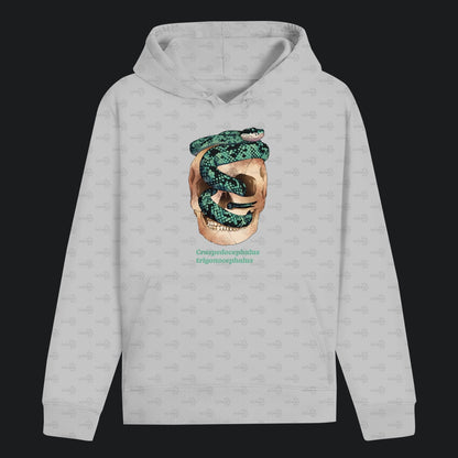 Unisex Bio Hoodie mit Bauchtasche | Ceylon-Lanzenotter  Craspedocephalus trigonocephalus